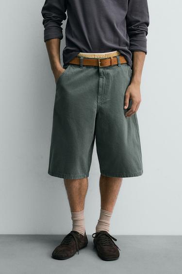 RELAXED FIT BERMUDA SHORTS - Sea green by Zara - Image 1