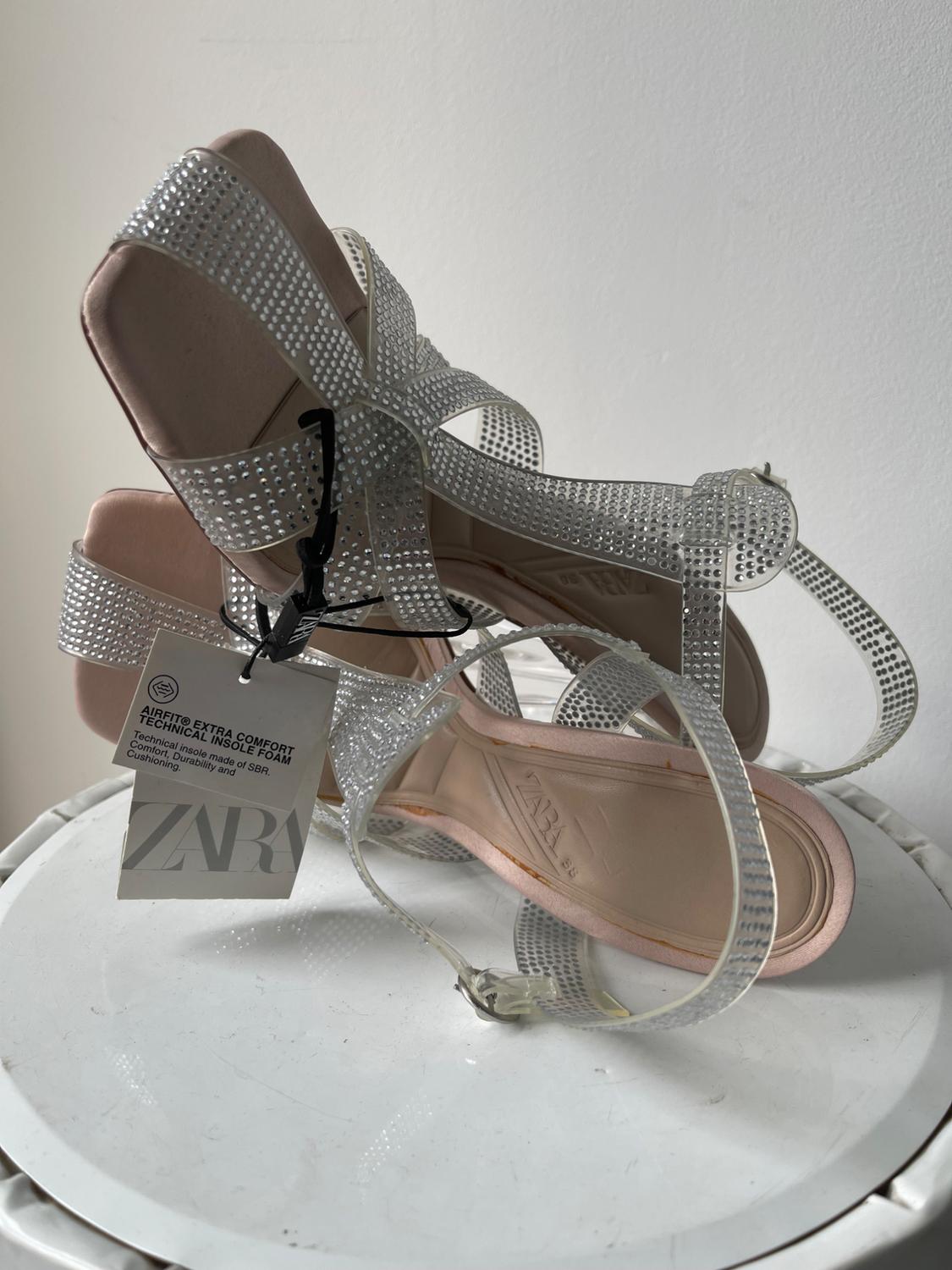 VINYL HIGH-HEEL STRAPPY SANDALS - Image 7