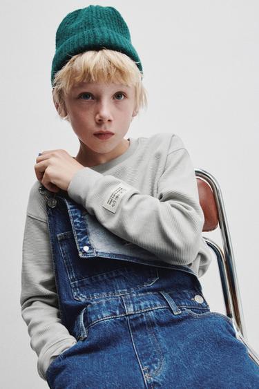 BLUZË OTOMAN ME ETIKETË - Gri e hapur nga Zara