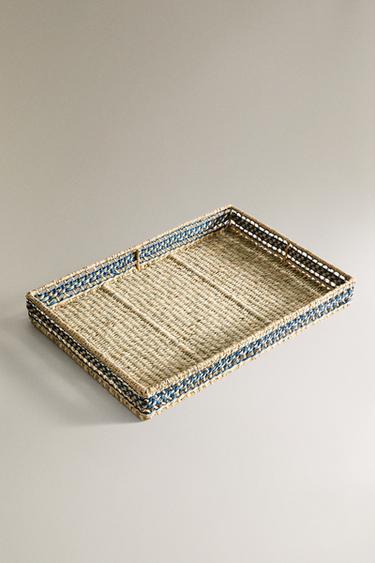 PLATEAU RECTANGULAIRE ALGUES - Bleu de Zara - Image 1