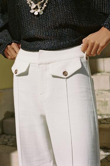 RUSTIC WEAVE CULOTTES - Ecru by Zara - Image 2