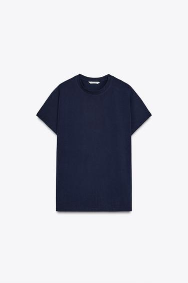 CAMISETA MANGA CAÍDA - Azul de Zara