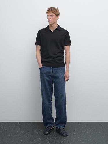 Polo punto manga corta algodón - Negro de Zara - Imagen 0
