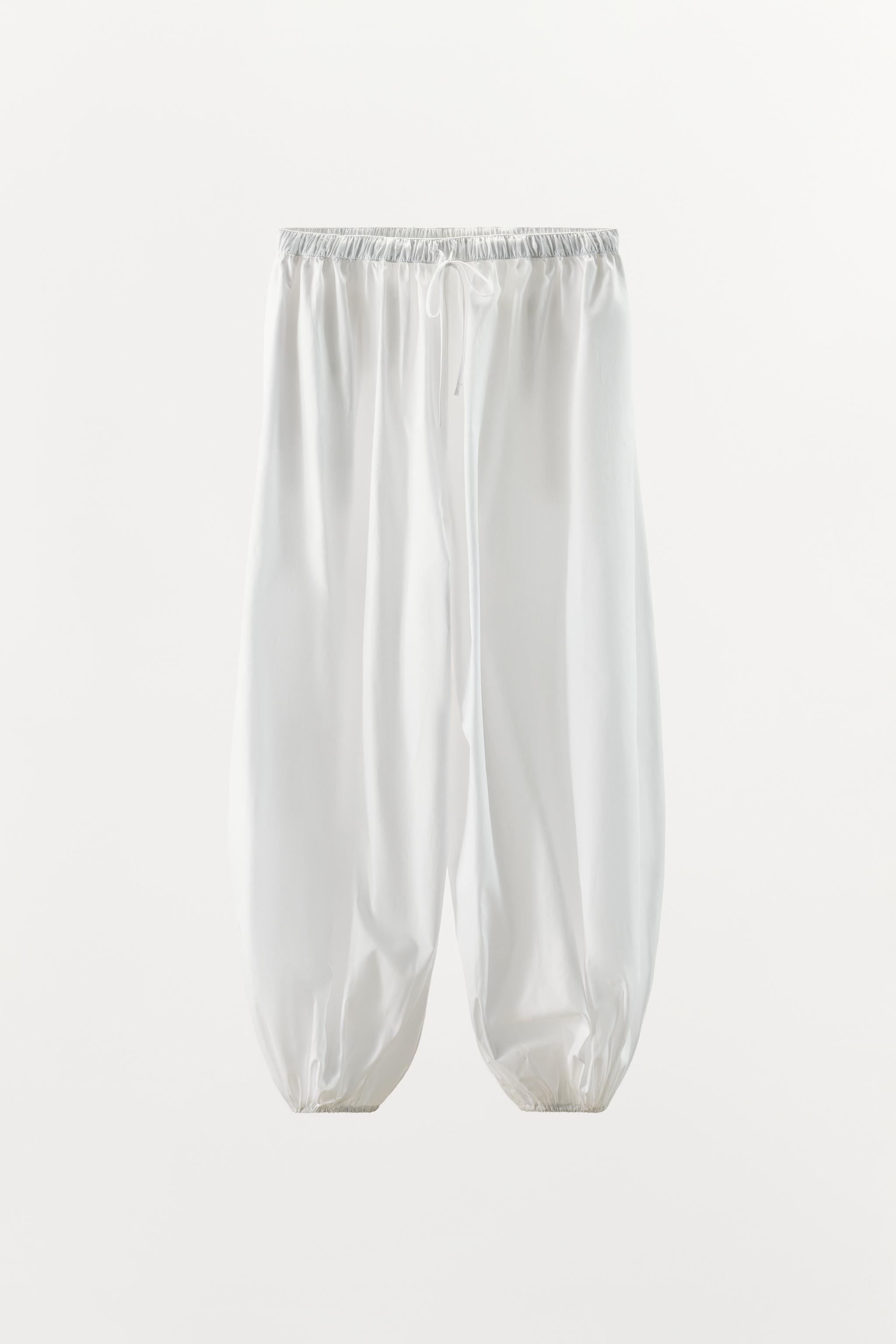 Женские брюки Zara POPELIN BLOOMER PANTS — фото 9