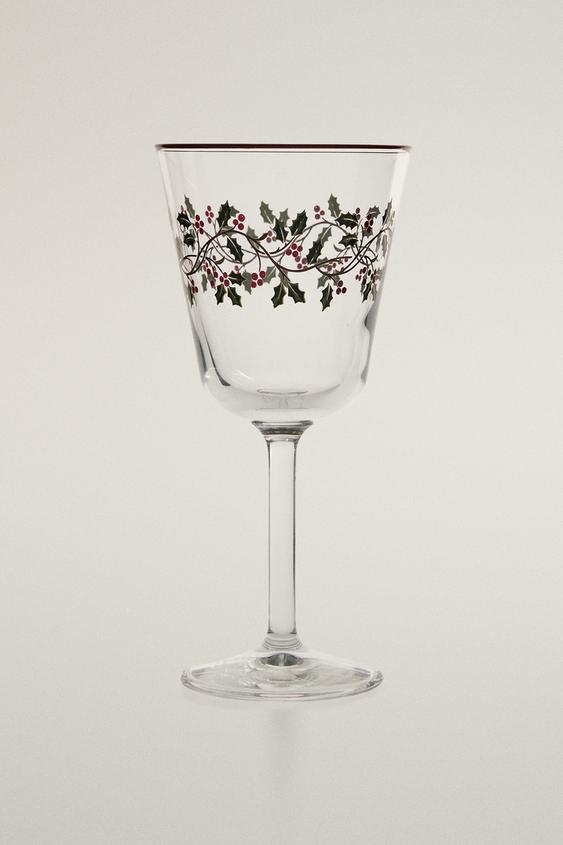 HOLLY CHRISTMAS GLASS - Red by Zara - Image 0