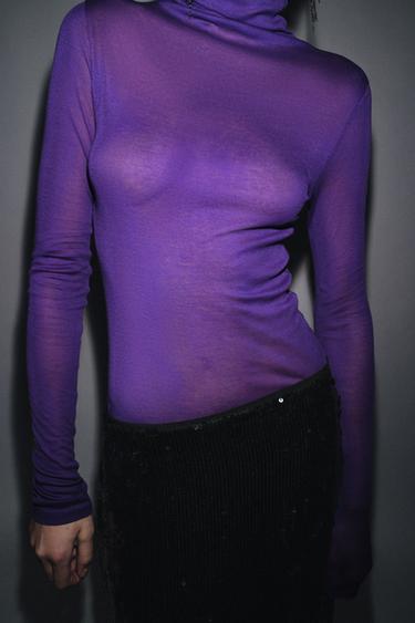 ΜΑΚΡΙΑ ΦΟΥΣΤΑ ΜΕ ΠΟΥΛΙΕΣ ZW COLLECTION - Μαύρο του Zara