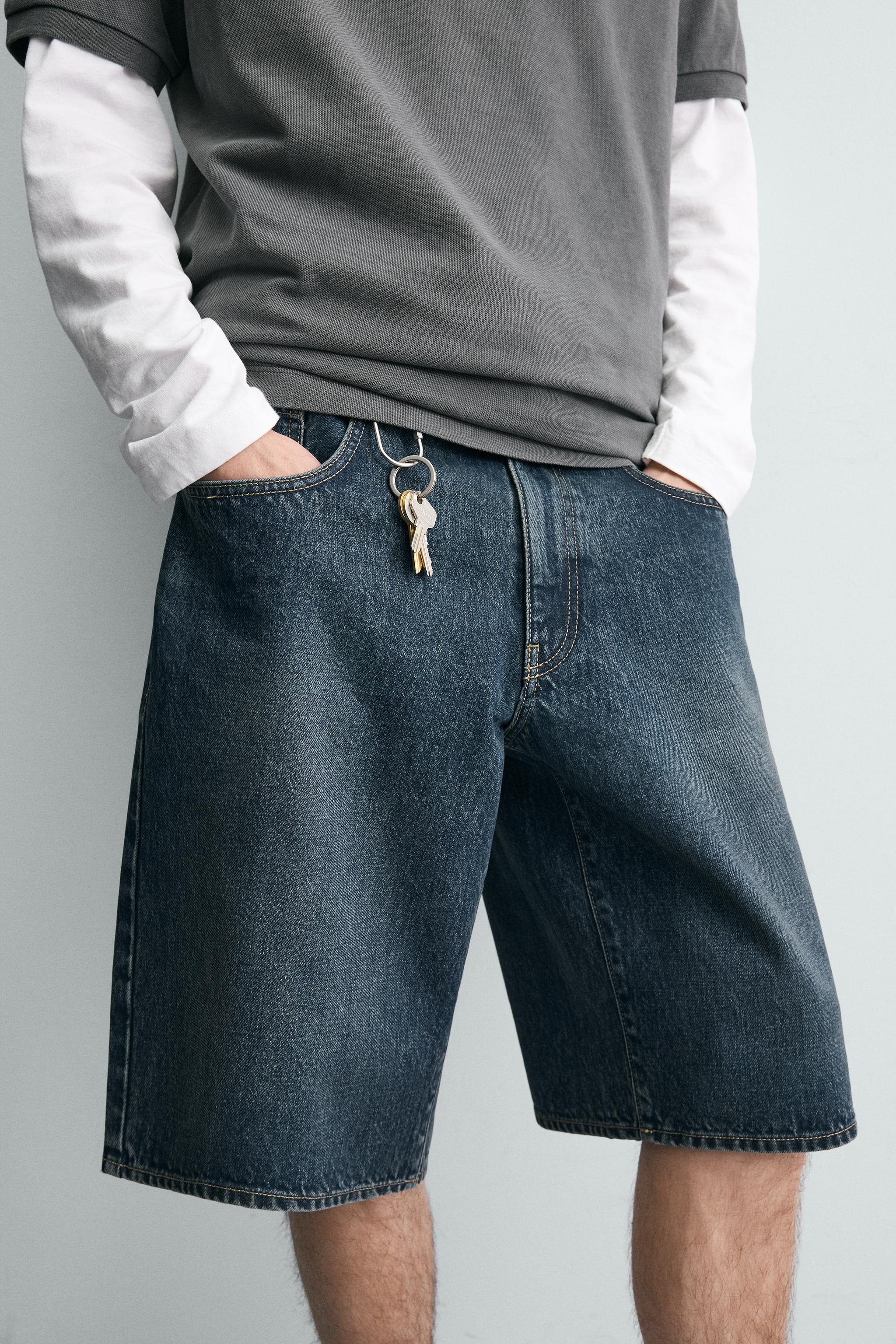 Мужские шорты Zara BAGGY FIT DENIM SHORTS — фото 6