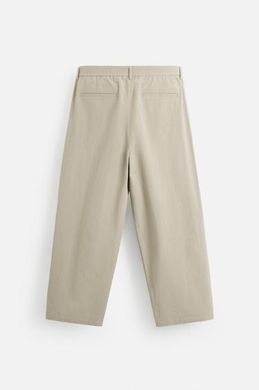 PLEATED CHINO TROUSERS - camel by Zara - Image 7