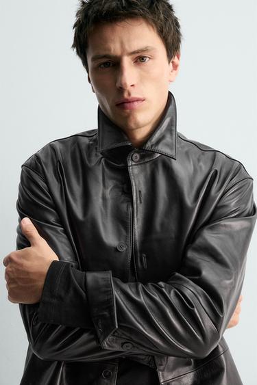 NAPPA LEATHER OVERSHIRT - Black by Zara - Image 6