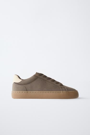MINIMAL SNEAKERS - Brown by Zara