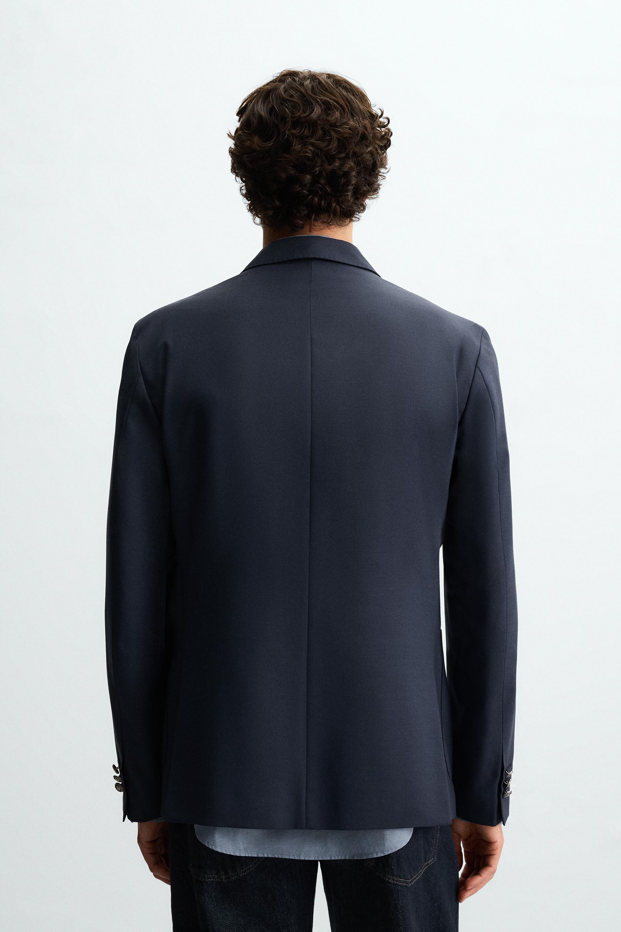 今季新作✨ZARA ダブルフェイス　ウールブランド　ブレザー　ネイビー 今季新作✨ZARA ダブルフェイスウールブランドブレザーネイビー