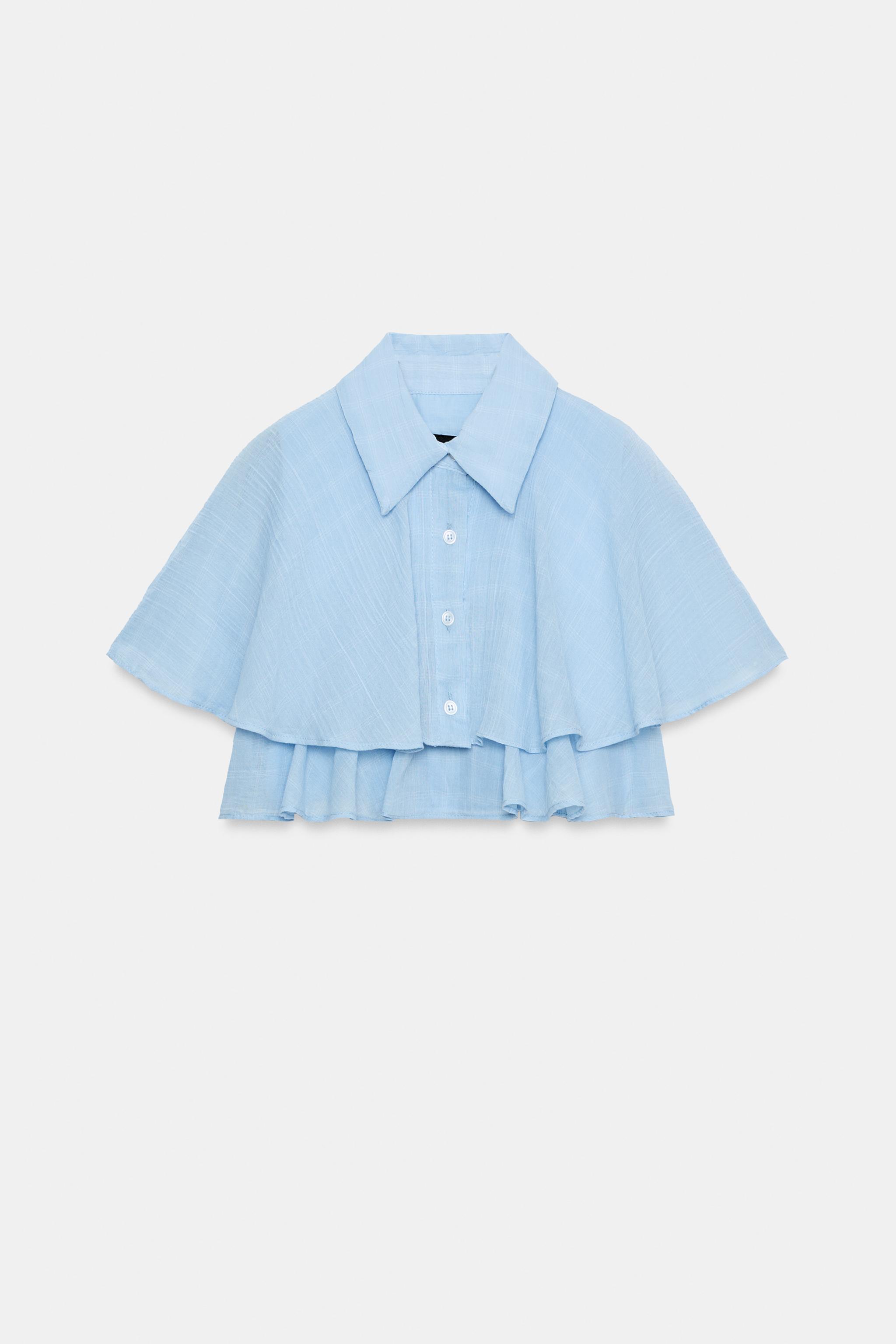 RUFFLED CROP SHIRT