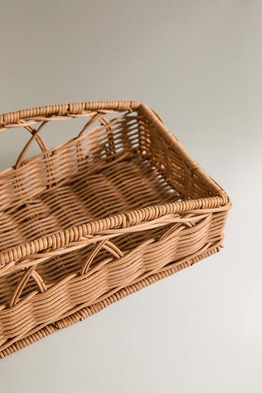 RATTAN HAMPER WITH HANDLE - Light beige by Zara - Image 1
