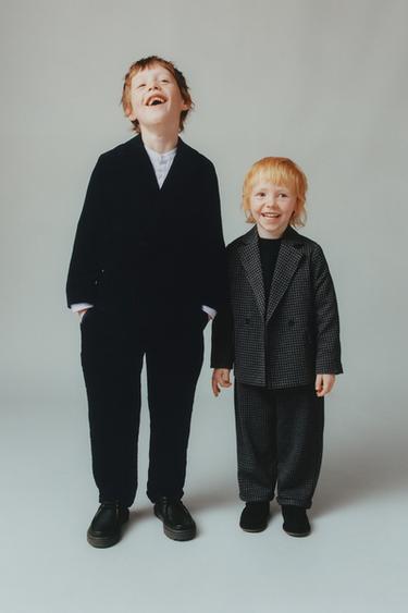 ÁO KHOÁC BLAZER KẺ CA RÔ - Màu xám từ Zara