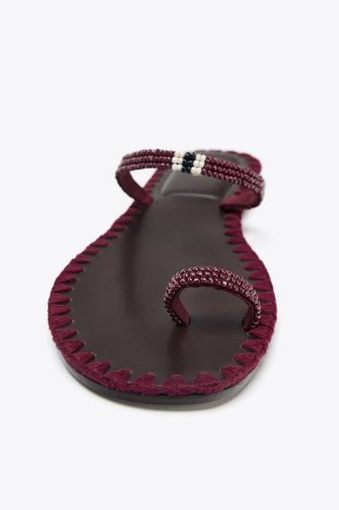 SANDALES SURPIQÛRE FANTAISIE - Bordeaux de Zara - Image 4