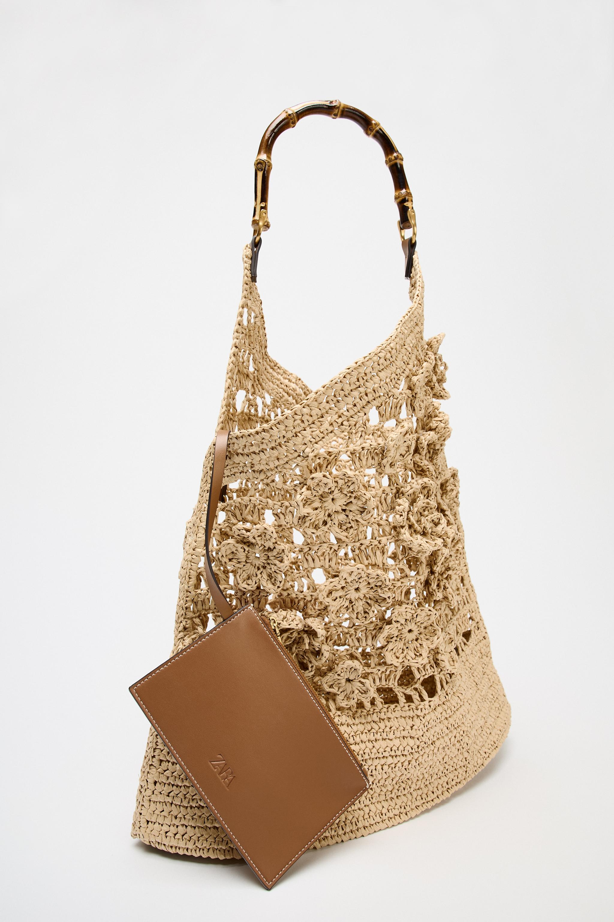 【ZARA】花柄編み込みトップストートバッグ 6065/510/111 ZARA - 完売品 ZARA 花柄編み込みトップストートバッグ 新品タグ