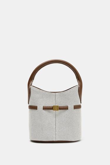 KLEINE BEUTELTASCHE AUS CANVAS MIT SCHNALLE - Hellbeige von Zara
