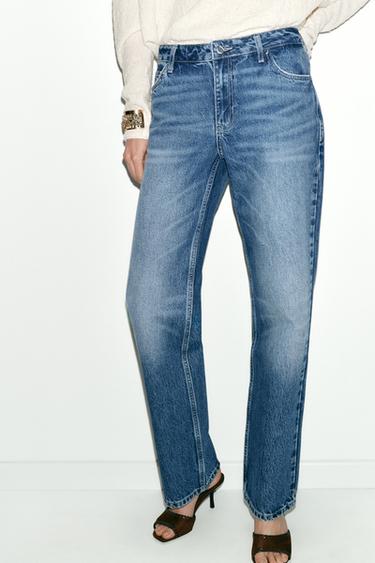 JEANS Z1975 DROITS TAILLE BASSE LONGUEUR MAXI - Bleu de Zara - Image 5