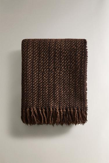 COPERTA IN LANA - Marrone di Zara