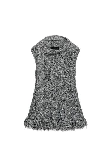 TOP PUNTO BUFANDA BAJO DESFLECADO - Gris vigoré de Zara