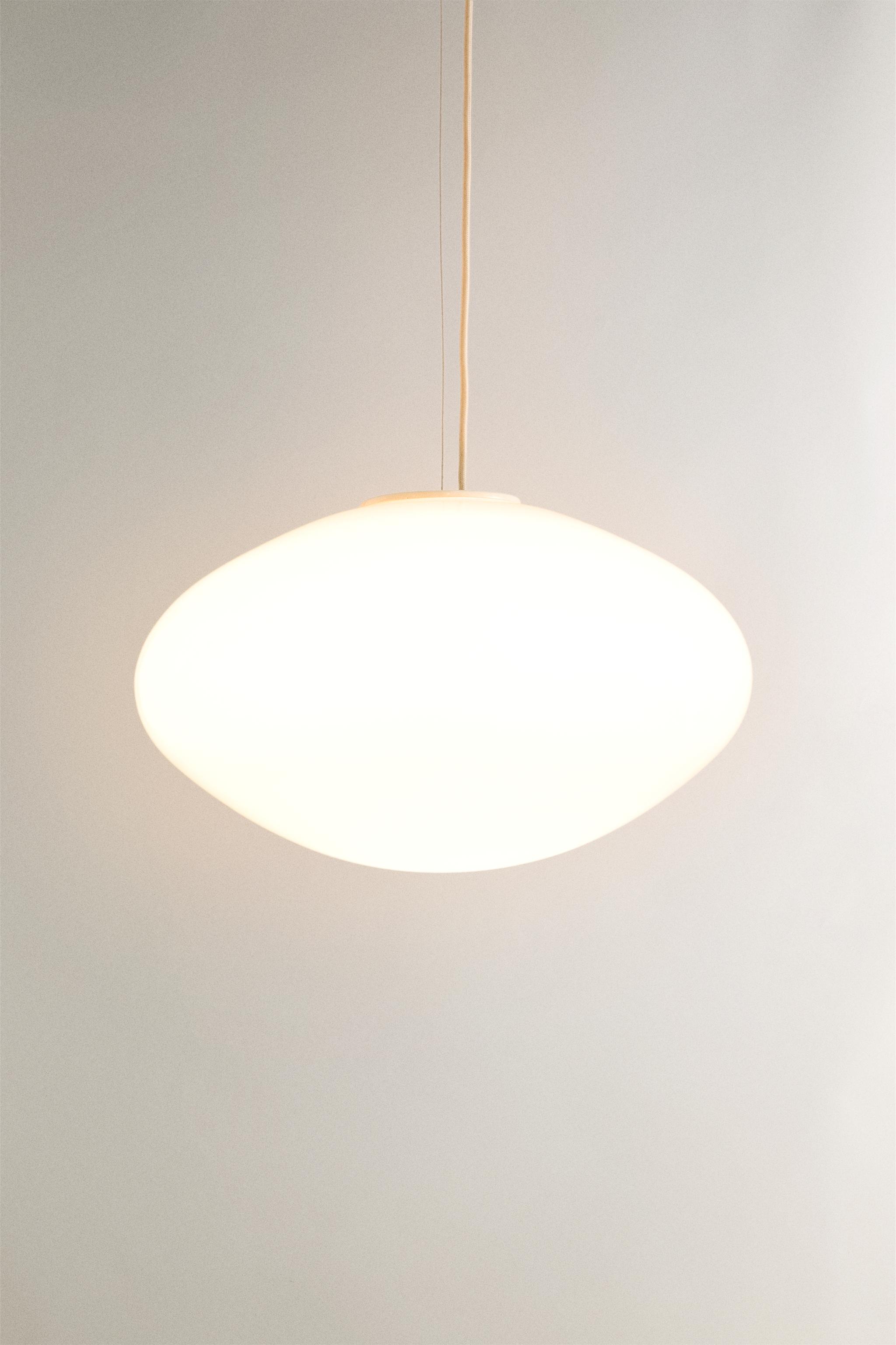 ROUNDED GLASS CEILING LAMP — Ecru