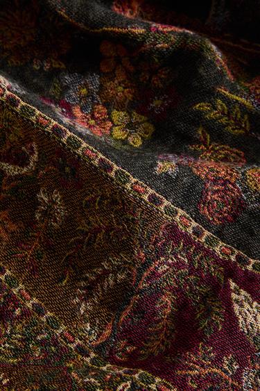 PLAID JACQUARD FLEURS - Bleu de Zara - Image 3