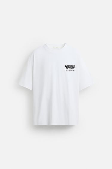 T-SHIRT WITH RAISED PRINTS - White by Zara