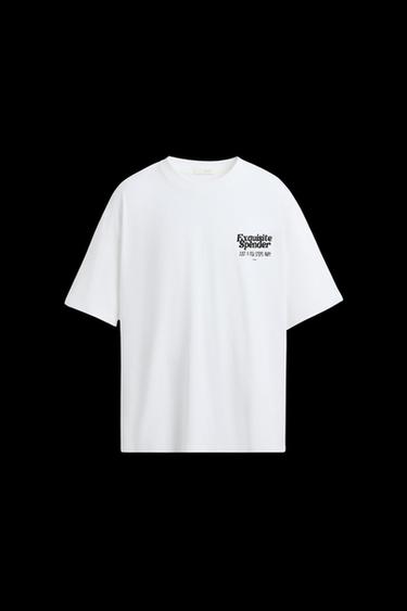 Zara RAISED PRINT T-SHIRT - White - Image 0