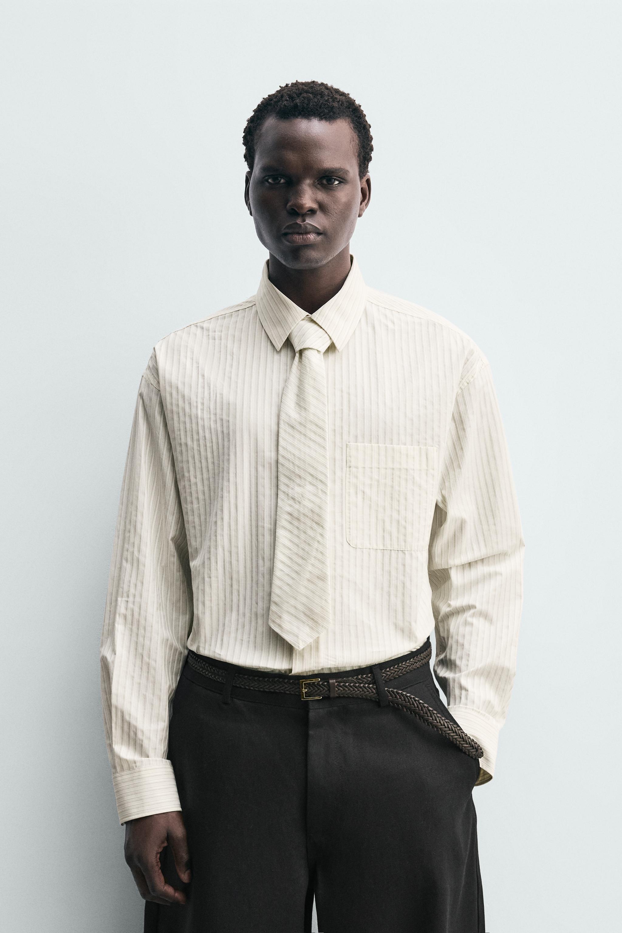 COMBINATION STRIPED TIE SHIRT