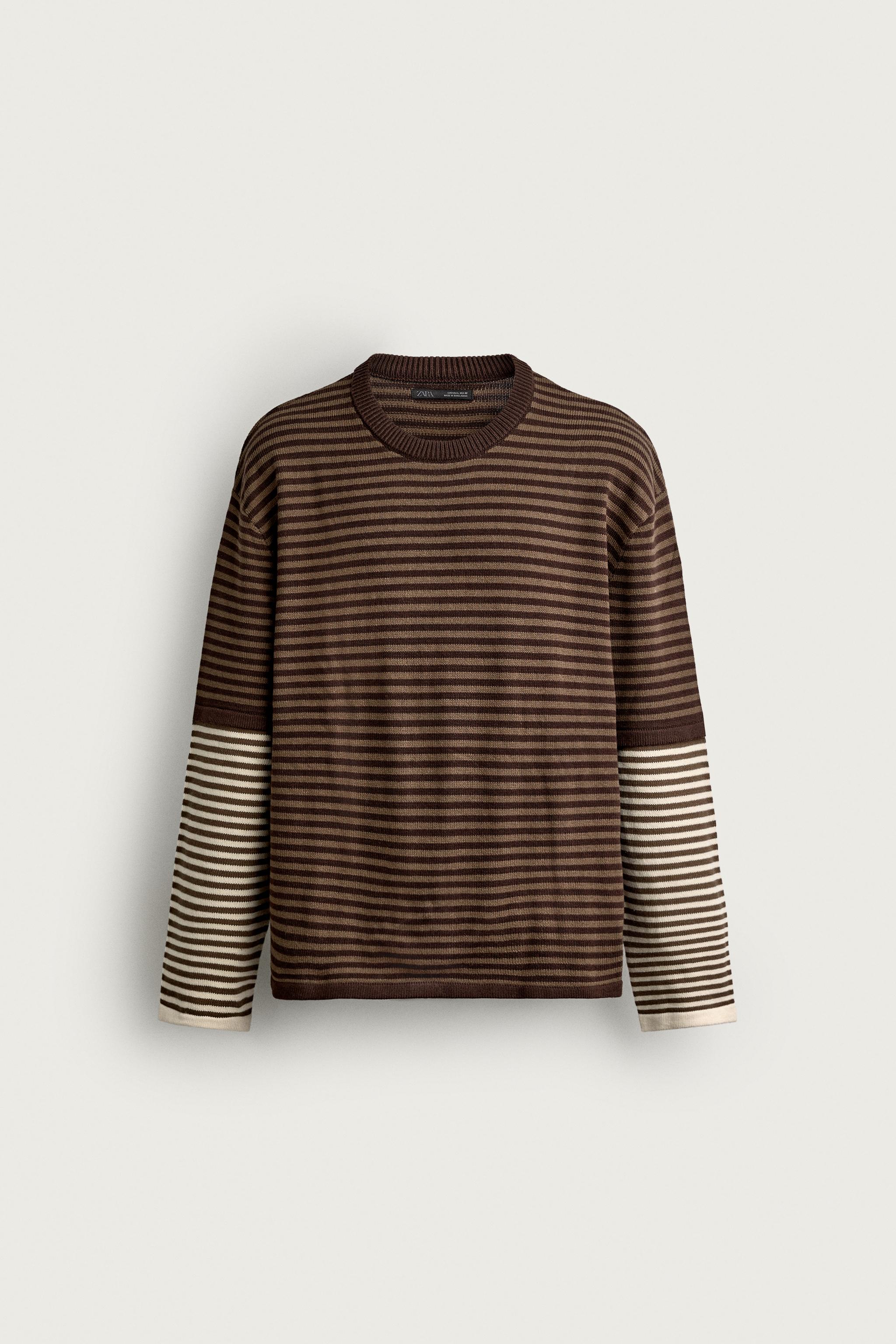 CONTRAST STRIPED JACQUARD SWEATER
