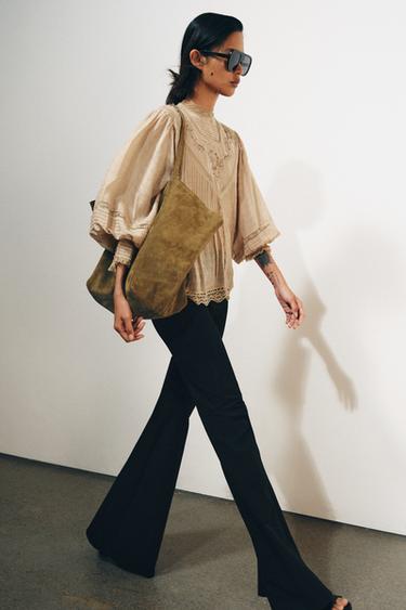 ROMANTISCHE BLUSE MIT STICKEREIEN ZW COLLECTION - Orange von Zara