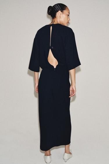 ZW COLLECTION DRAPED MIDI DRESS - Navy blue by Zara - Image 2