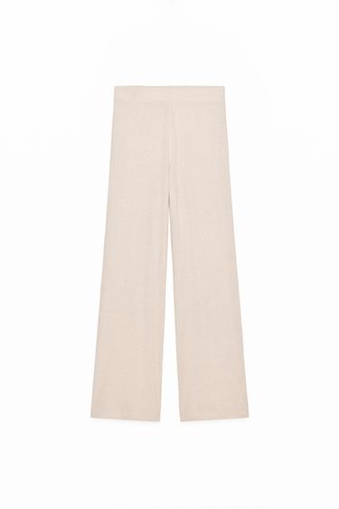 Zara WIDE LEG PANTS - Oyster-white