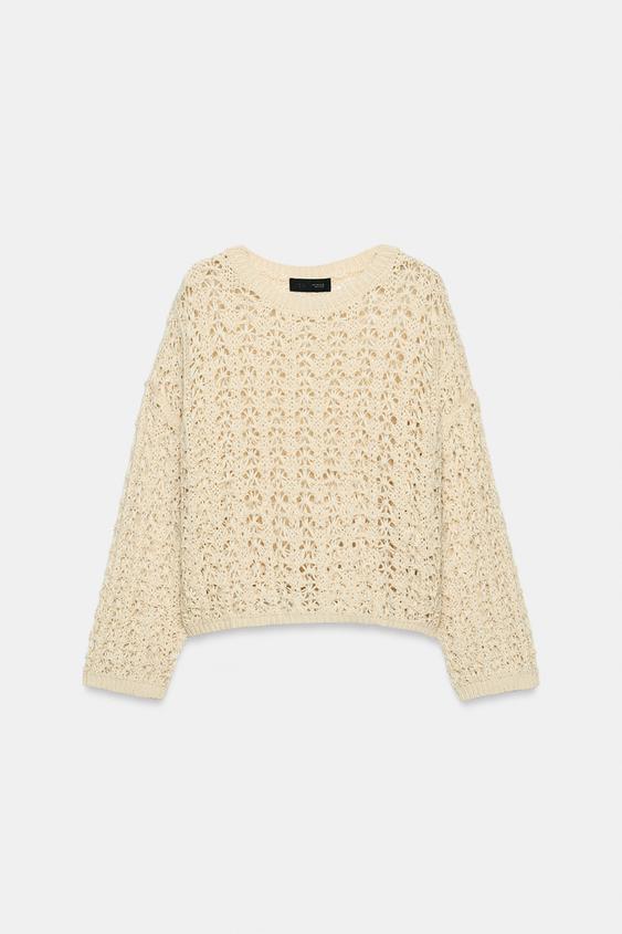 LONG SLEEVE KNIT JUMPER - Light beige by Zara - Image 0
