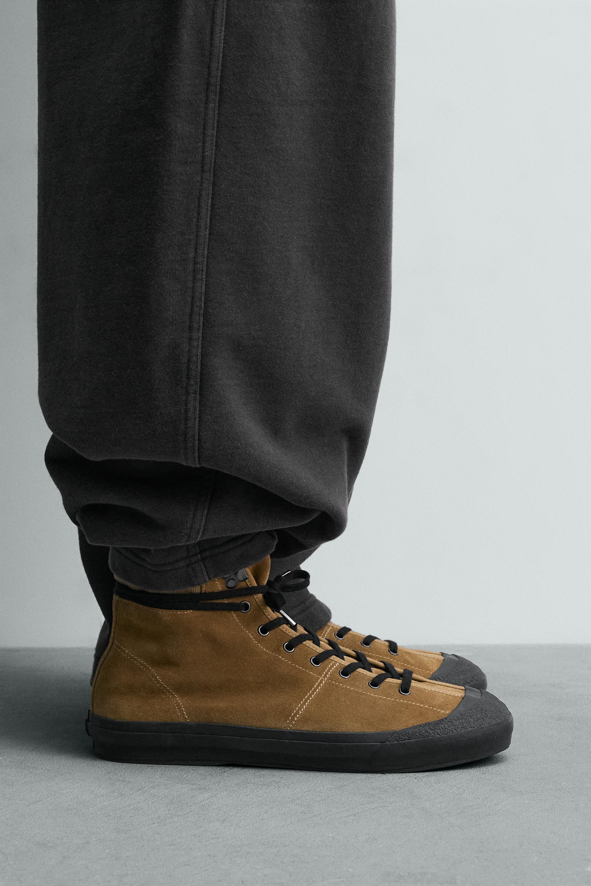 BASKETS BOTTINES EN CUIR