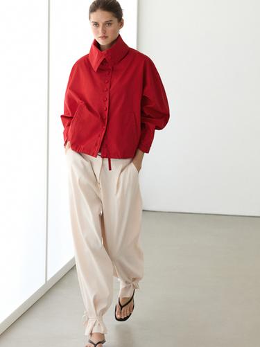 Chaqueta ligera detalle botones algodón - Rojo fuerte de Zara