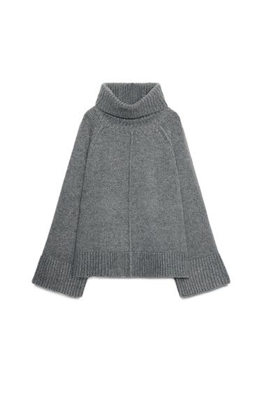 OVERSIZED KNIT HIGH NECK JUMPER - Grey by Zara - Image 0