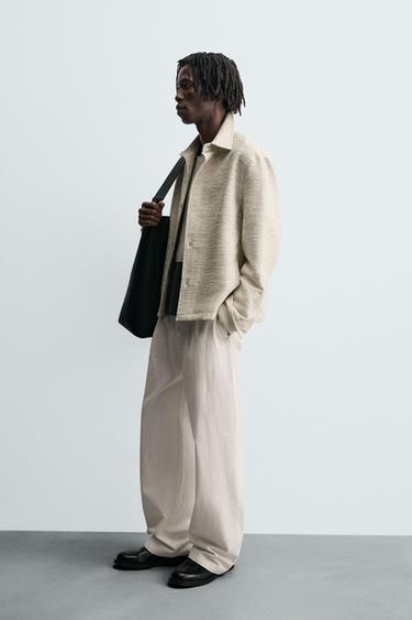 CONTRAST TEXTURED OVERSHIRT - Cream by Zara - Image 3