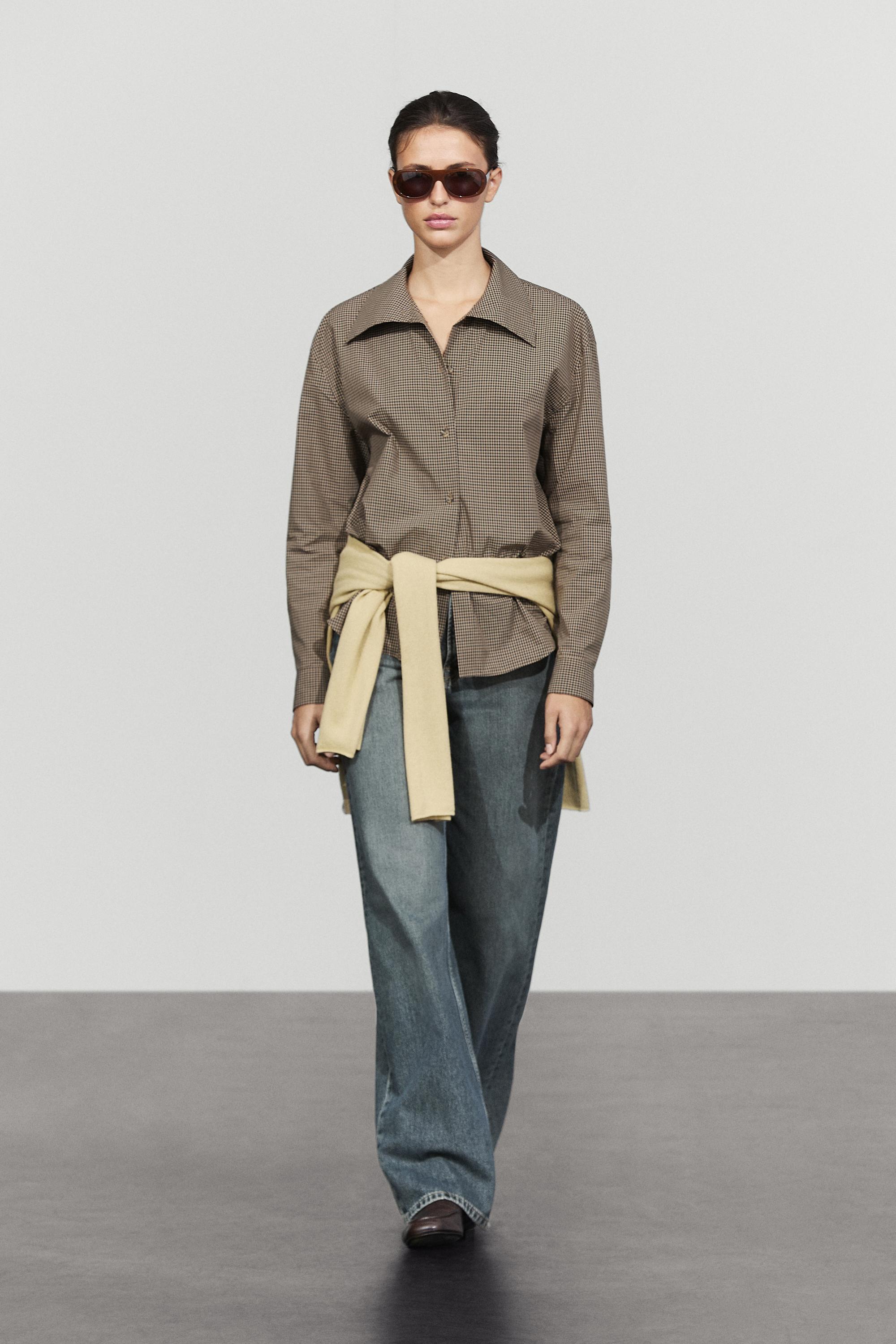 Chemise à carreaux vichy en coton mélangé