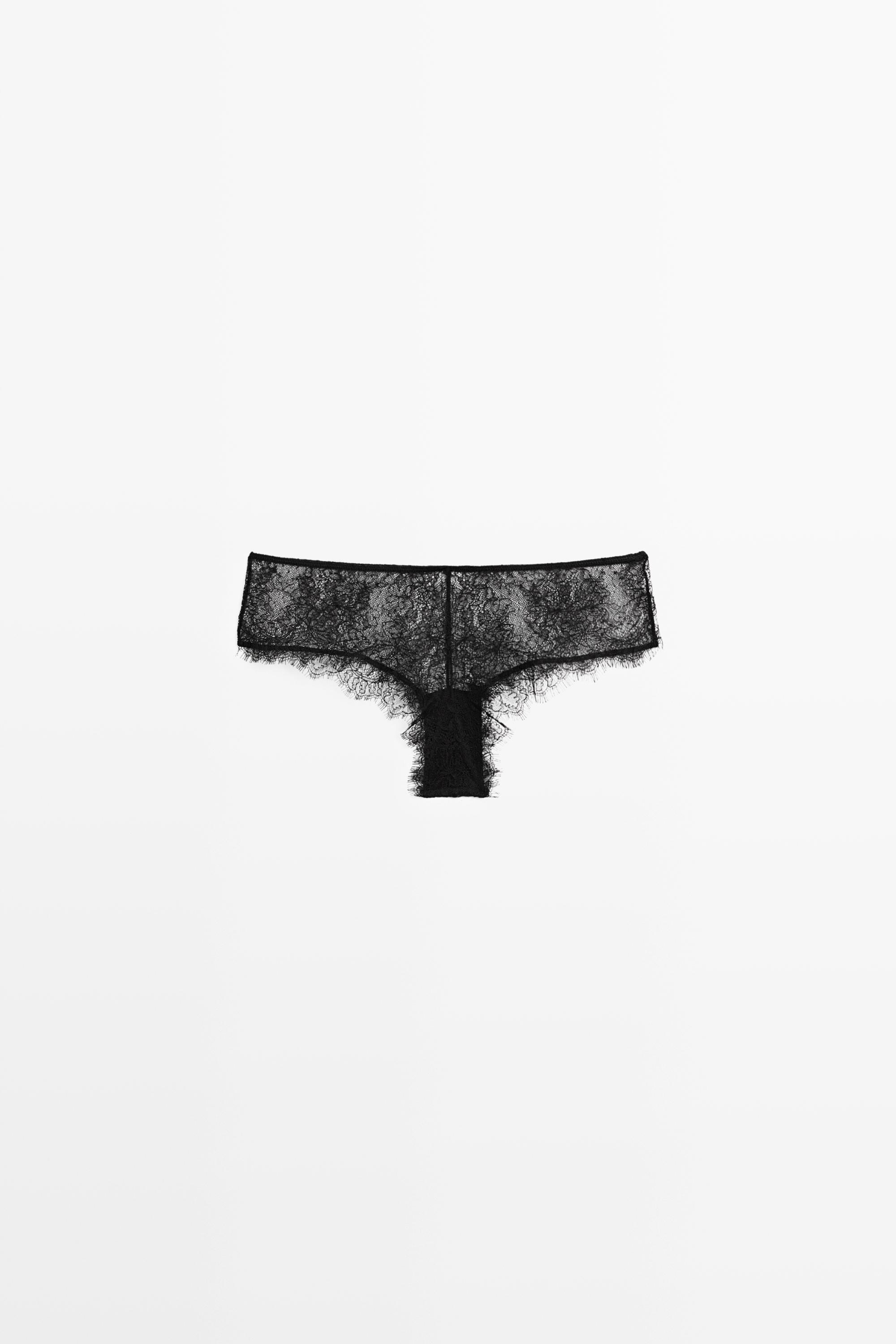 Scalloped lace culotte briefs