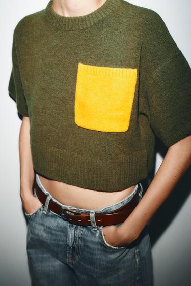 HAUT EN MAILLE À MANCHES COURTES - unique de Zara