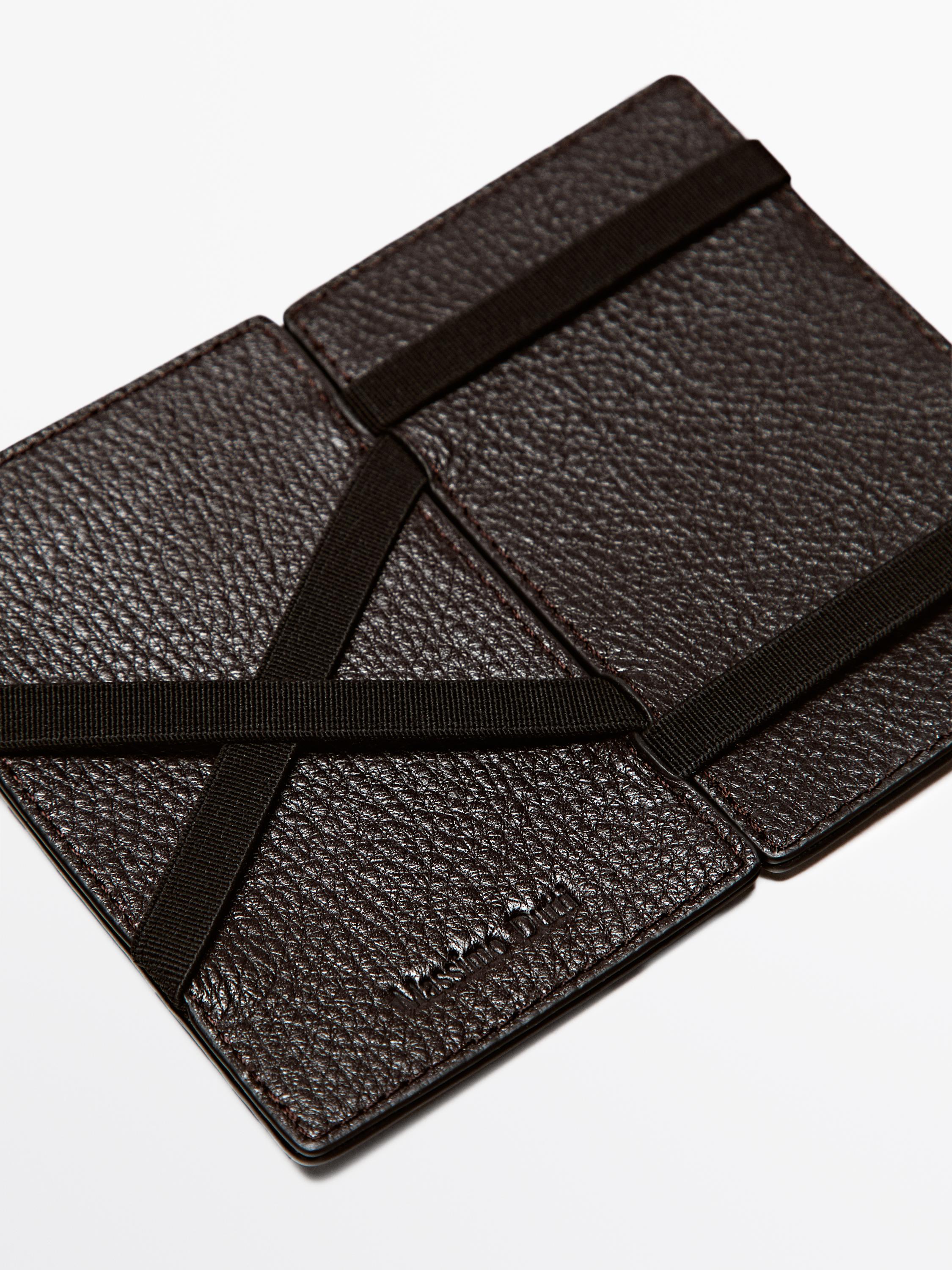 Portefeuille vertical « magic » en cuir nappa