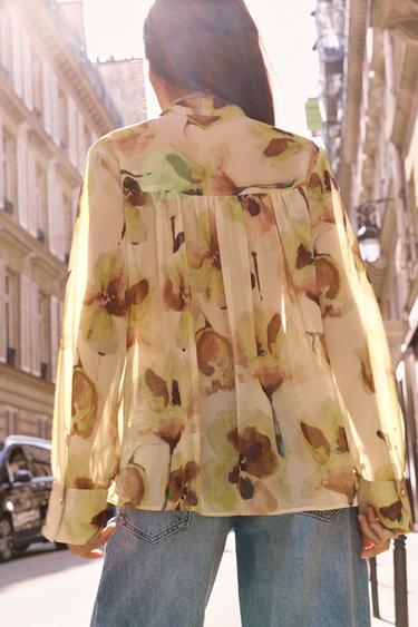 CHEMISE À IMPRIMÉ FLORAL - écru/jaune de Zara - Image 2