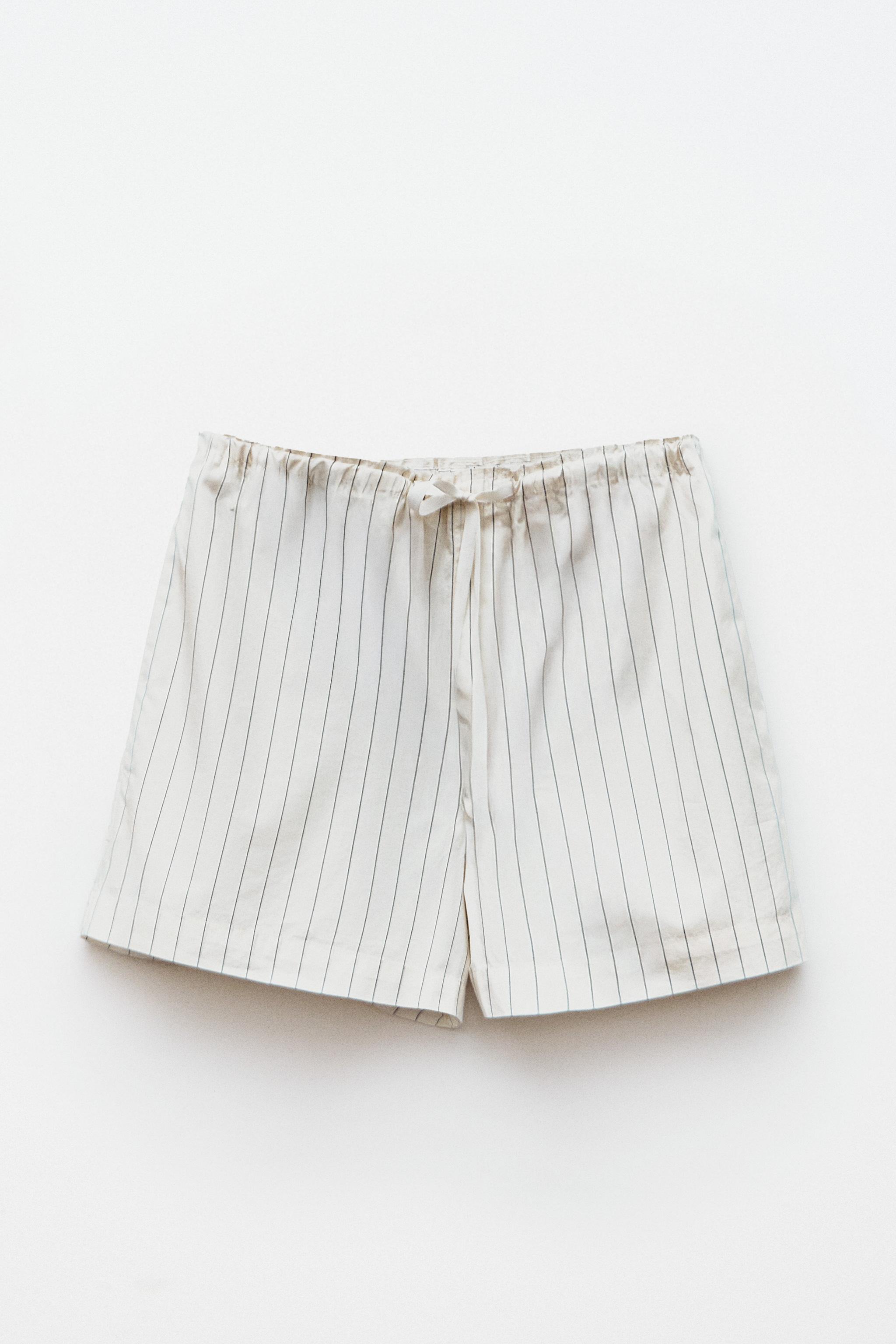 SHORT LISTRADO - Cru | ZARA Brasil
