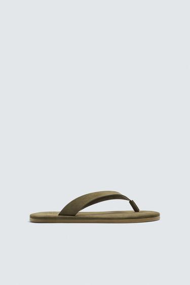 Zara STRAPPY SANDALS - Khaki Green