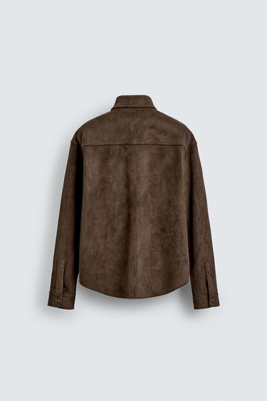 SURCHEMISE REGULAR FIT EFFET DAIM - Marron de Zara - Image 6