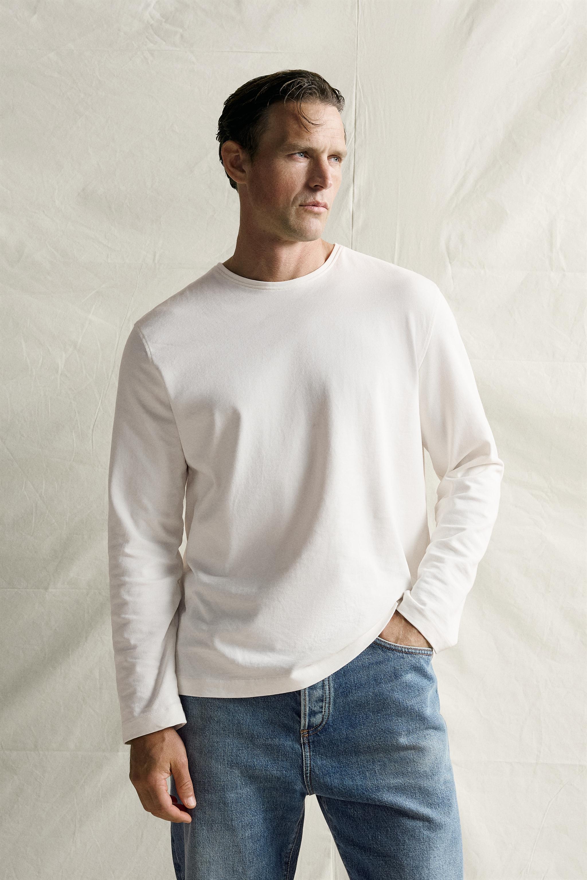 SUPIMA® LONG SLEEVE T-SHIRT - White | ZARA Turkey