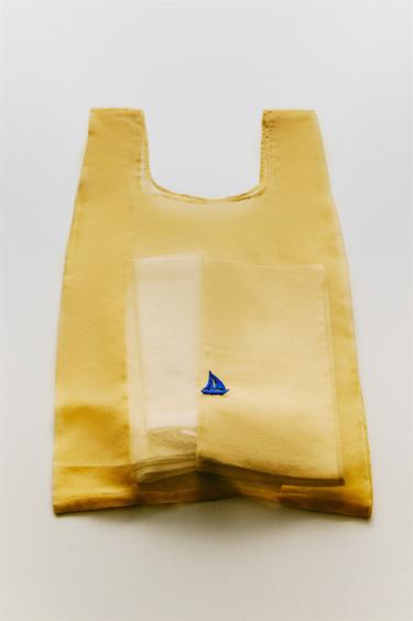 STOFFTASCHE MIT SCHIFFSSTICKEREI - Gelb von Zara