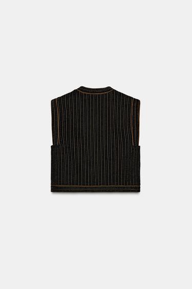 VELVET QUILTED WAISTCOAT ZW COLLECTION LIMITED EDITION - Black by Zara - Image 7