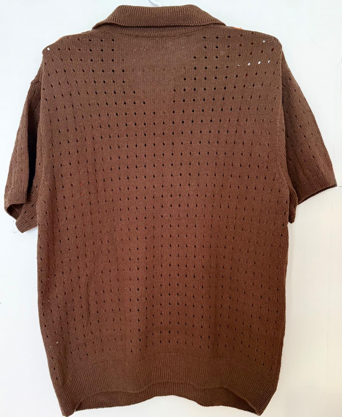 CROCHET KNIT POLO SHIRT - Image 4